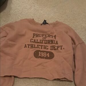 Forever 21 Pink Boxy Cropped Sweatshirt